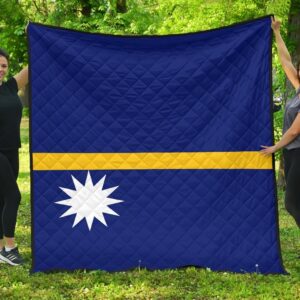 Nauru Flag Premium Quilt A6  Quilt